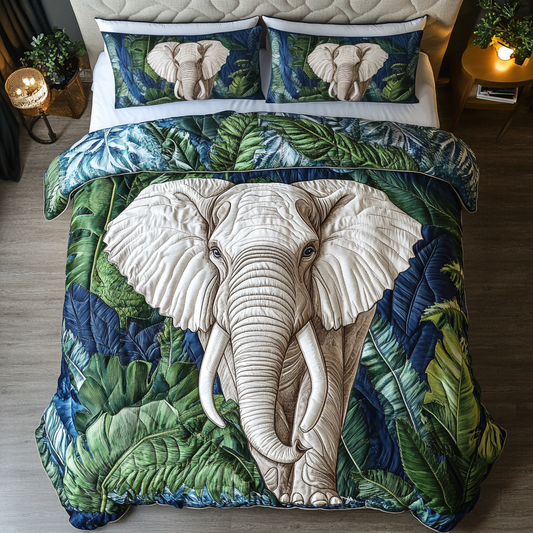 Elephant Heritage 3-Piece Quilted Bedding Set NCU0DK7974