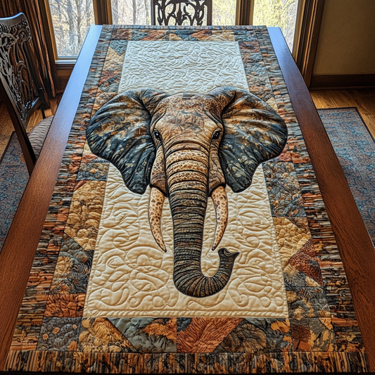 Elephant Journey Quilted Table Runner NCU0DK7365
