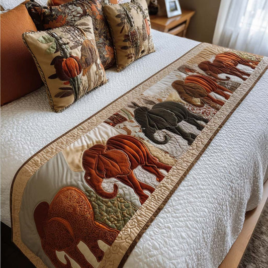 Elephant Joy Quilted Bed Runner NCU0NT8634