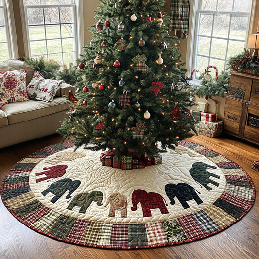Elephant Magic Quilted Christmas Tree Skirt NCU0DV7838