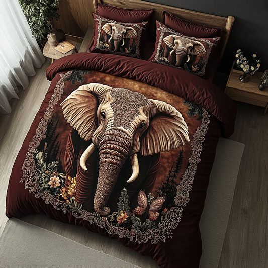 Elephant Majesty 3-Piece Quilted Bedding Set NCU0DK8737