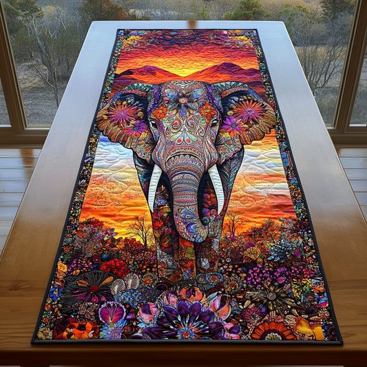 Elephant Majesty Quilted Table Runner NCU0DK7362