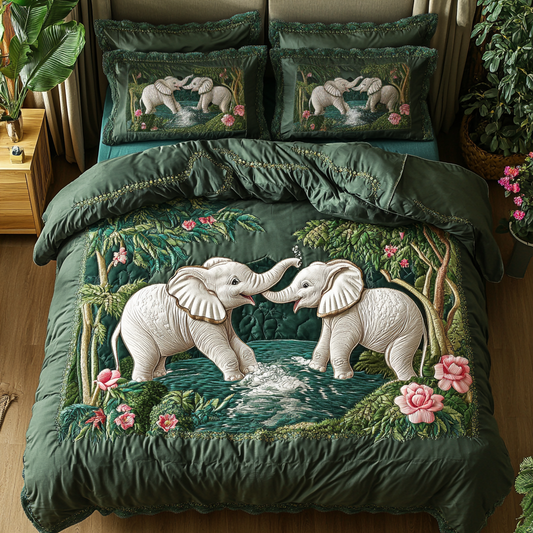 Elephant Parade 3-Piece Quilted Bedding Set NCU0DK7973