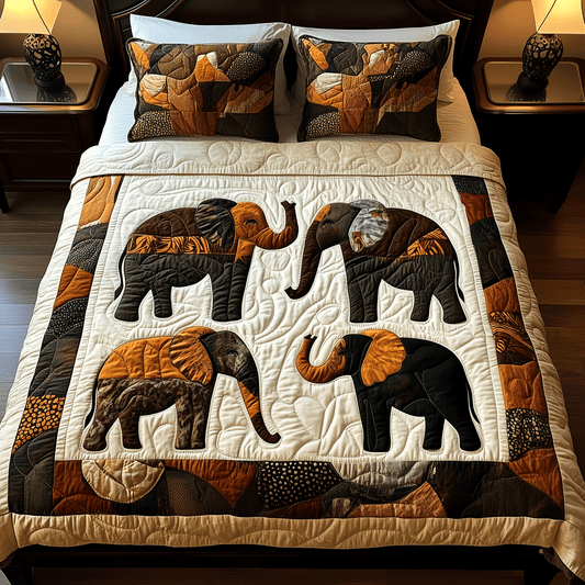Elephant Parade 3-Piece Quilted Bedding Set NCU0TH2590