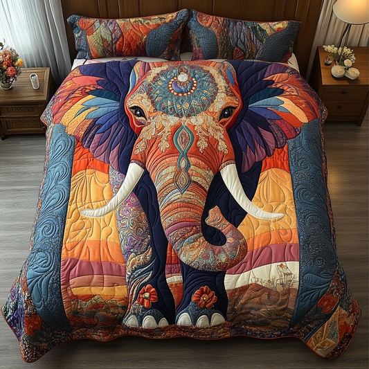 Elephant Path 3-Piece Quilted Bedding Set NCU0DK7240