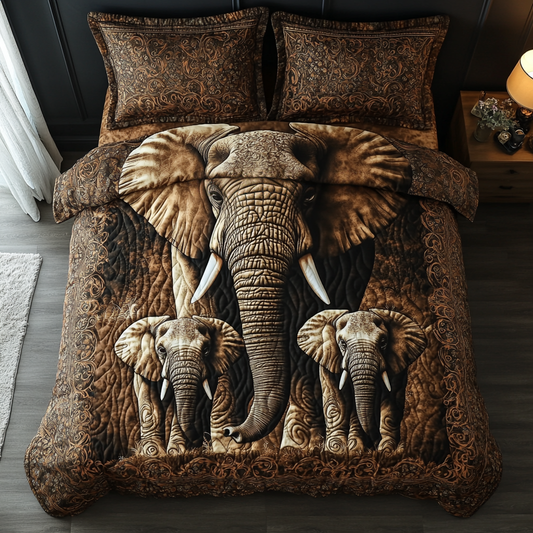 Elephant Spirit 3-Piece Quilted Bedding Set NCU0DV5948