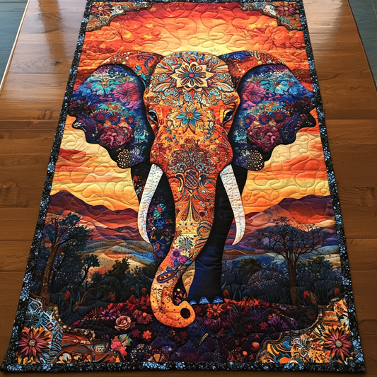 Elephant Spirit Quilted Table Runner NCU0DK7363
