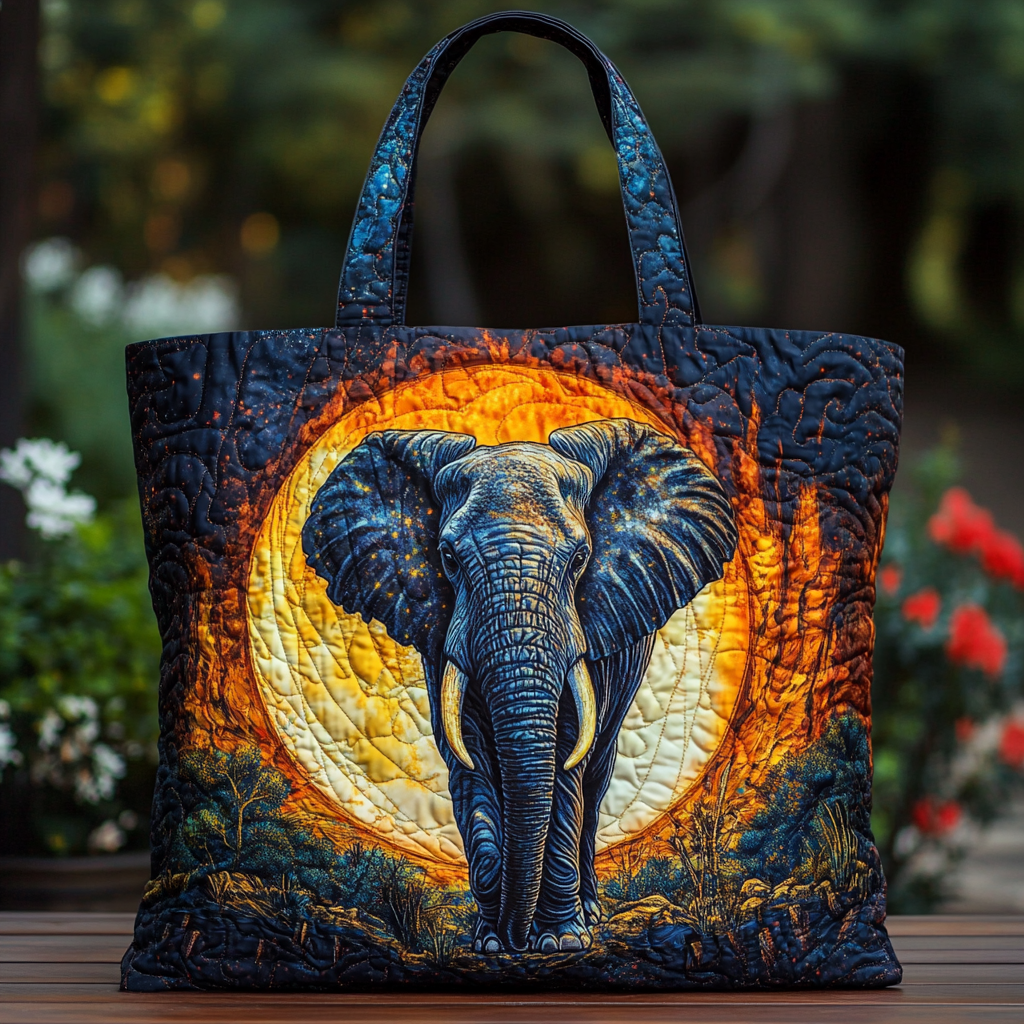 Elephant Spirit Quilted Tote Bag NCU0DK8885
