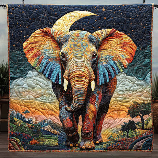 Elephant Tranquil Quilted Blanket NCU0DK8769
