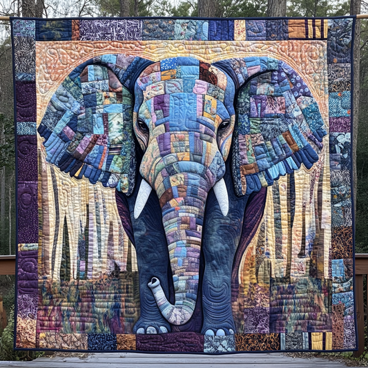 Elephant Tranquility Quilted Blanket NCU0DV5964