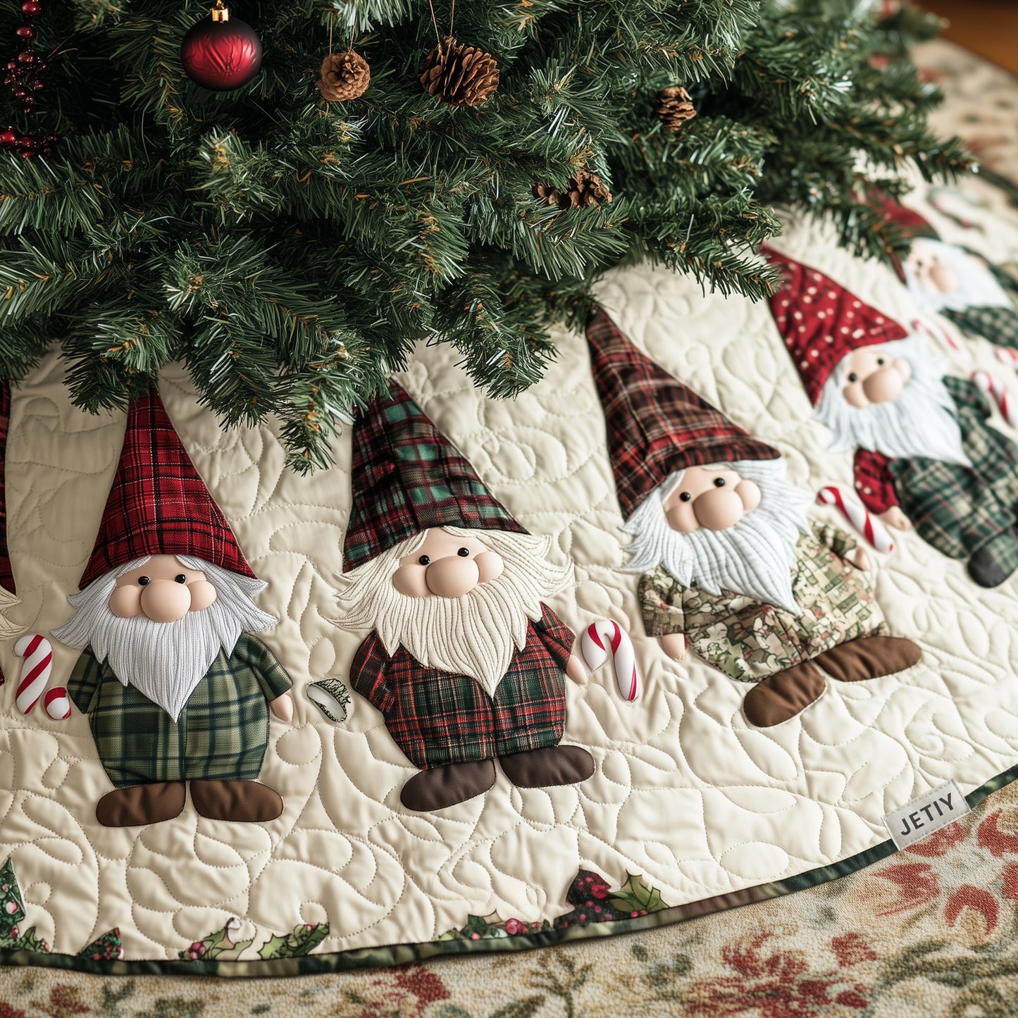 Elf Enclave Quilted Christmas Tree Skirt NCU0PT1020