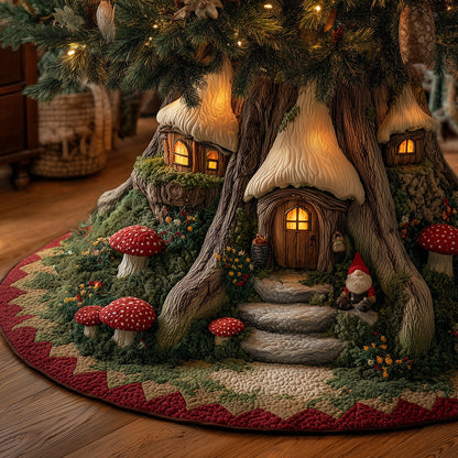 Elfpath Treehouse Christmas Quilted Tree Skirt NCU0TH3836