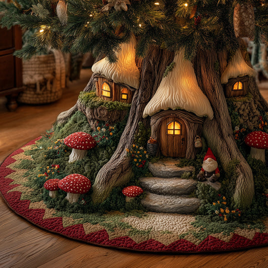 Elfpath Treehouse Christmas Quilted Tree Skirt NCU0TH3836