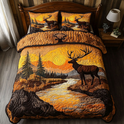 Elk Ridge Elegance 3-Piece Quilted Bedding Set NCU0PT3451