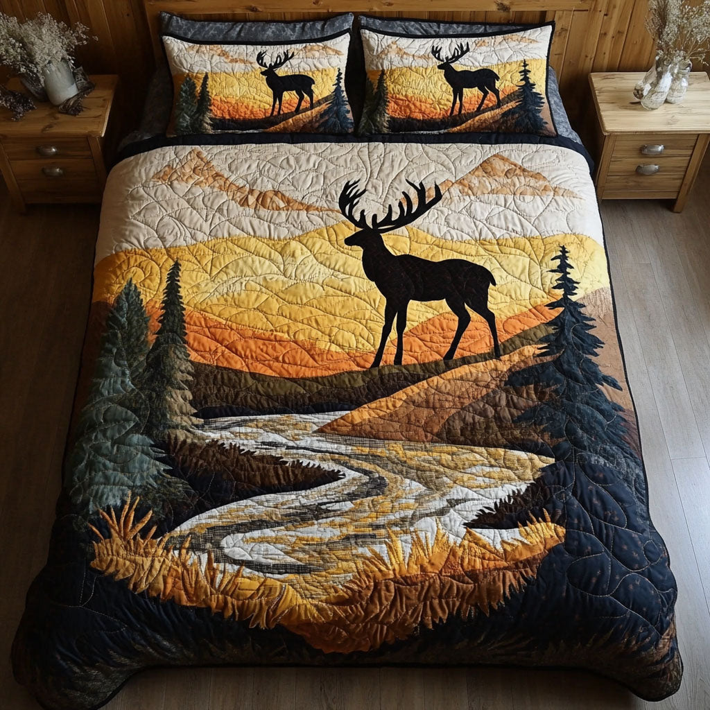Elk Valley Dreams 3-Piece Quilted Bedding Set NCU0PT3452