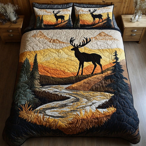 Elk Valley Dreams 3-Piece Quilted Bedding Set NCU0PT3452