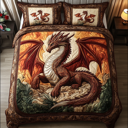 Ember Fury 3-Piece Quilted Bedding Set NCU0NT3804