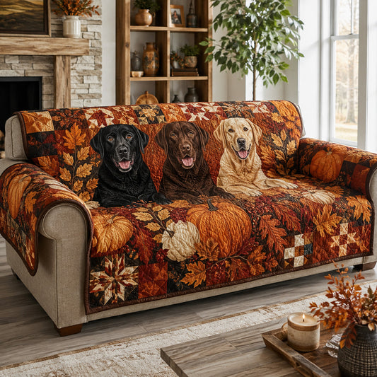 Ember Labrador Retriever Quilted Sofa Cover NCU0HH2105