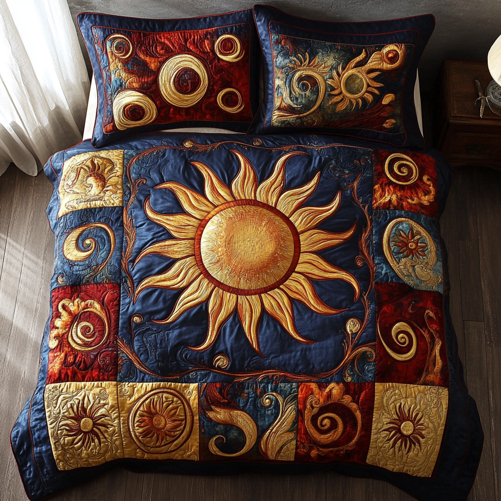 Ember Light 3-Piece Quilted Bedding Set NCU0VH2935