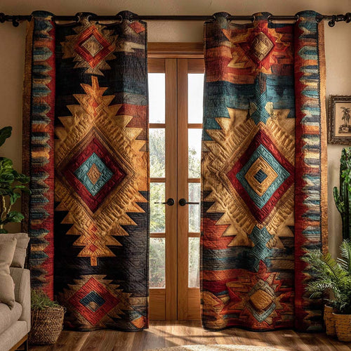 Ember Royal Diamond Quilted Curtains NCU0XD1873