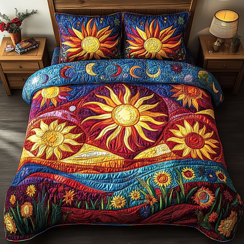 Ember Shine 3-Piece Quilted Bedding Set NCU0VH2955