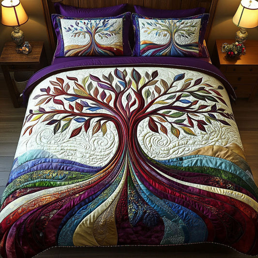 Embrace of Earth 3-Piece Quilted Bedding Set NCU0PT3811