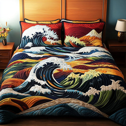 Embrace of Ocean 3-Piece Quilted Bedding Set NCU0PT5106
