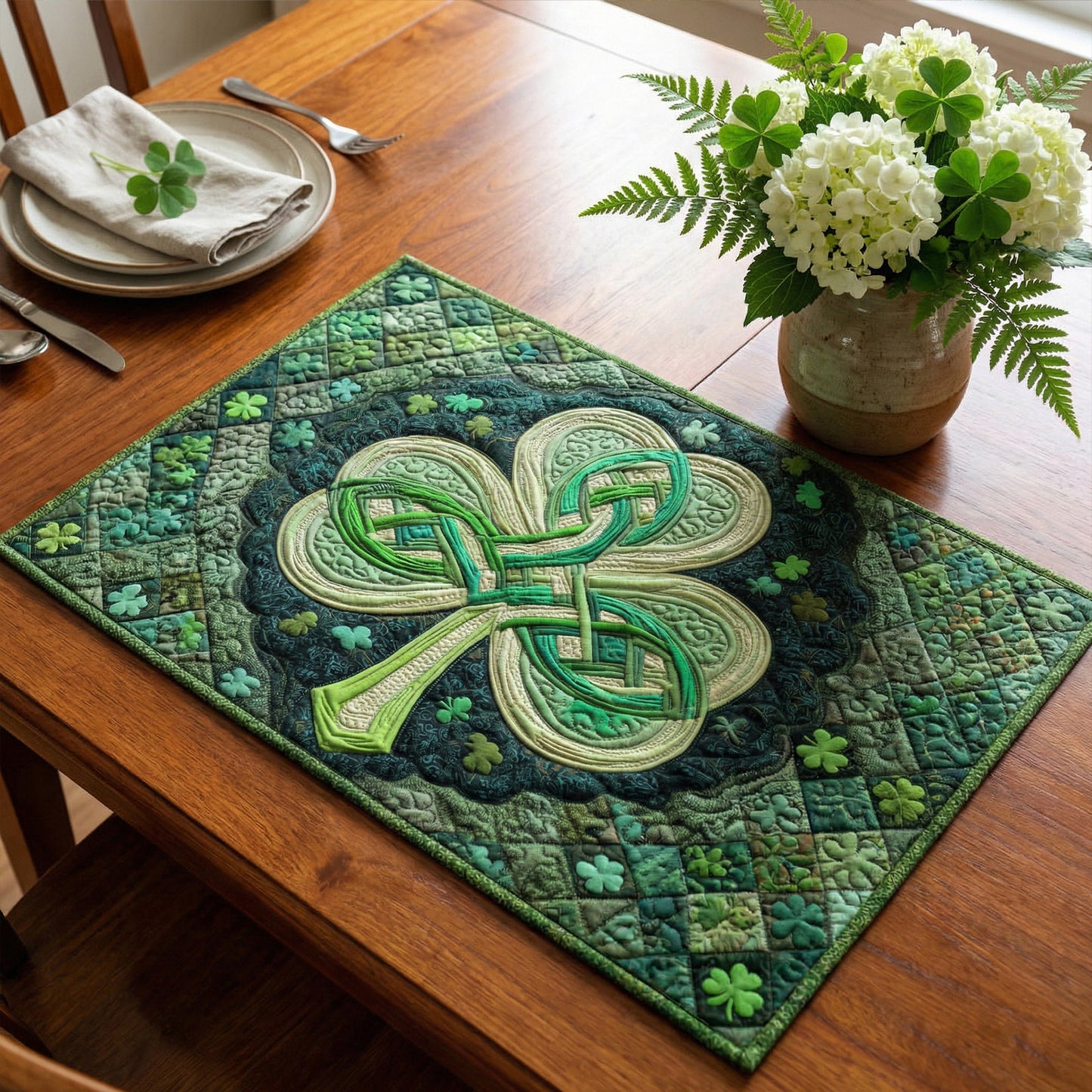 Emerald Clover Quilted Placemat NCU0NT12041