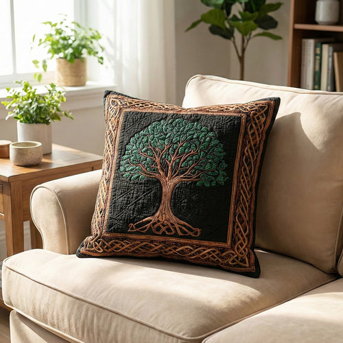 Emerald Nature Roots Quilted Pillow Case NCU0NT12057