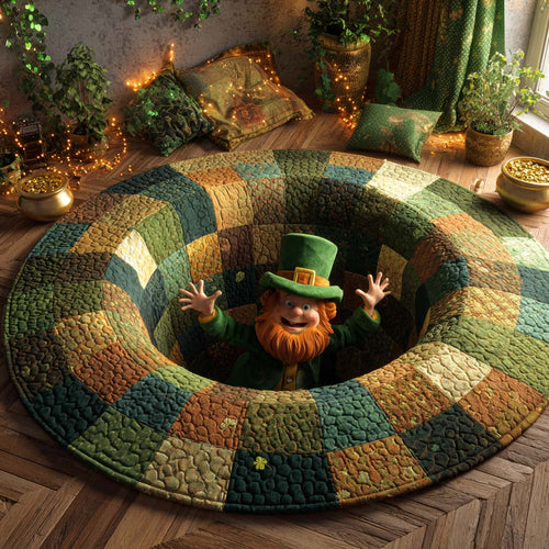 Emerald Abyss Quilted Round Mat NCU0HH1795