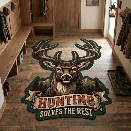 Emerald Antler Custom Shape Area Rug NCU0HH1989
