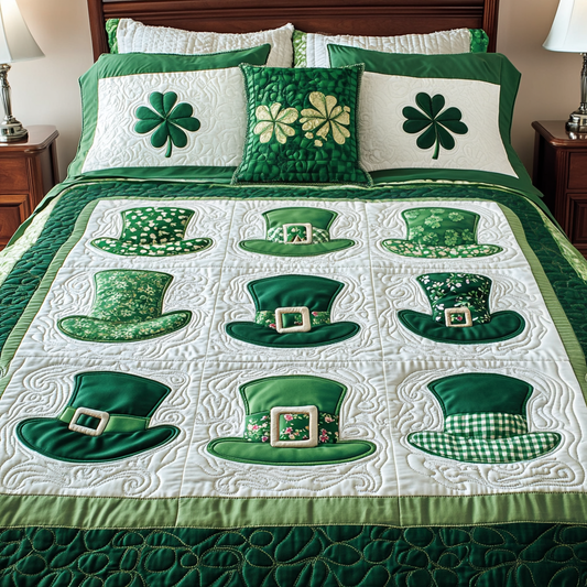 Emerald Bliss 3-Piece Quilted Bedding Set NCU0VH1940