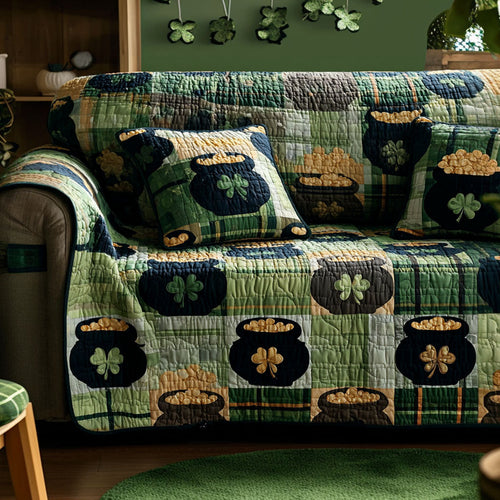 Emerald Bliss Quilted Sofa Cover NCU0NT12022