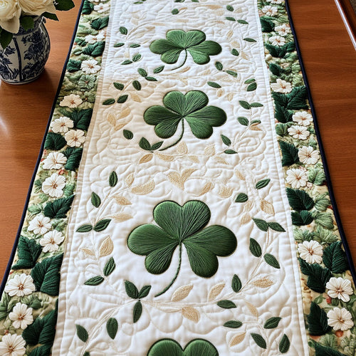 Emerald Bliss Quilted Table Runner NCU0NT3347