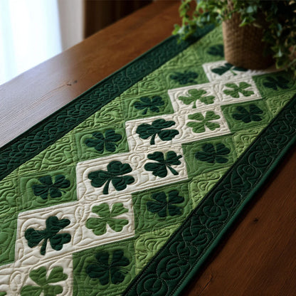Emerald Clover Grace Quilted Table Runner NCU0PT11271