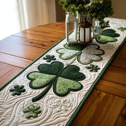 Emerald Clover Path Quilted Table Runner NCU0PT11308