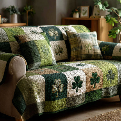 Emerald Cozy Quilted Sofa Cover NCU0NT12023
