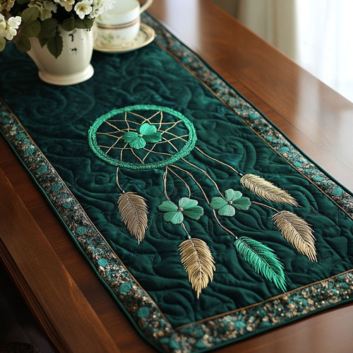 Emerald Dreamcatcher Quilted Table Runner NCU0NT3753