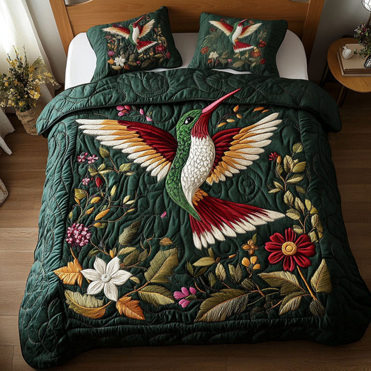 Emerald Elegance 3-Piece Quilted Bedding Set NCU0NT4796