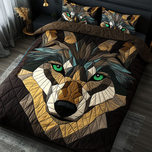 Emerald Eyes 3-Piece Quilted Bedding Set NCU0NT4913