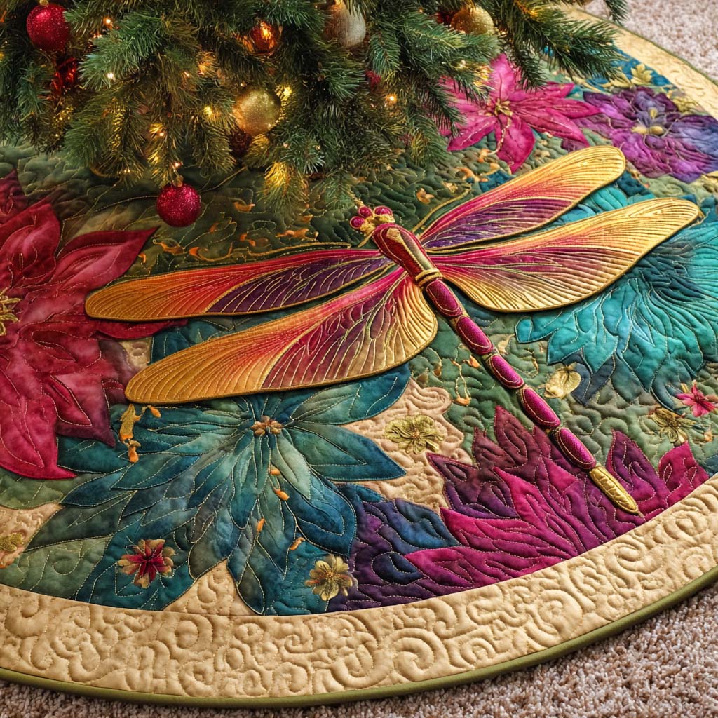 Emerald Garden Flight Quilted Tree Skirt NCU0XD1651