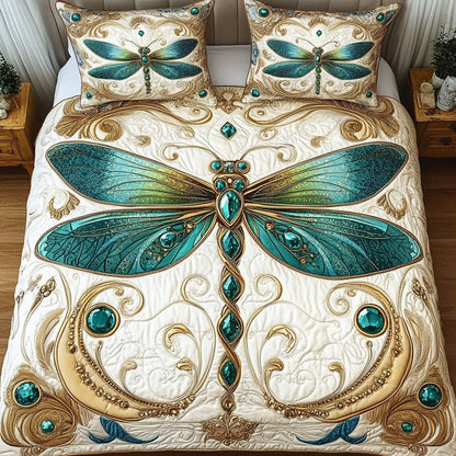 Emerald Glow 3-Piece Quilted Bedding Set NCU0NT3493