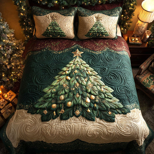 Emerald Glow 3-Piece Quilted Bedding Set NCU0TV360