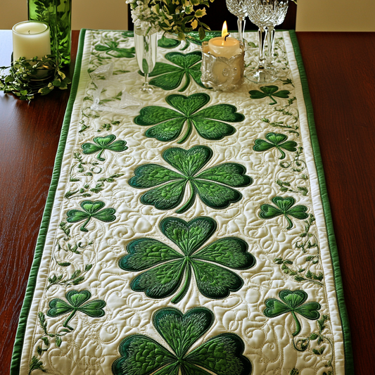 Emerald Glow Quilted Table Runner NCU0VH2535