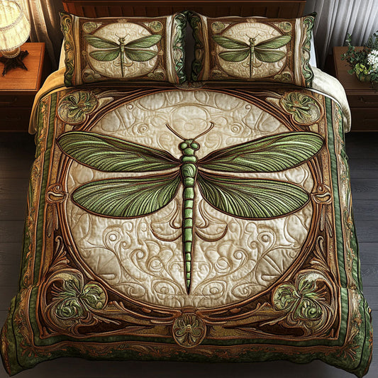 Emerald Grace 3-Piece Quilted Bedding Set NCU0NT3123