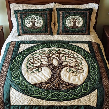 Emerald Grove 3-Piece Quilted Bedding Set NCU0NT2259