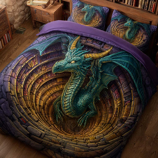 Emerald Guardian 3-Piece Quilted Bedding Set NCU0XD1271