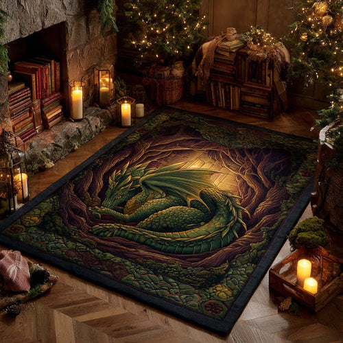 Emerald Guardian Dragon Area Rug NCU0XD2157