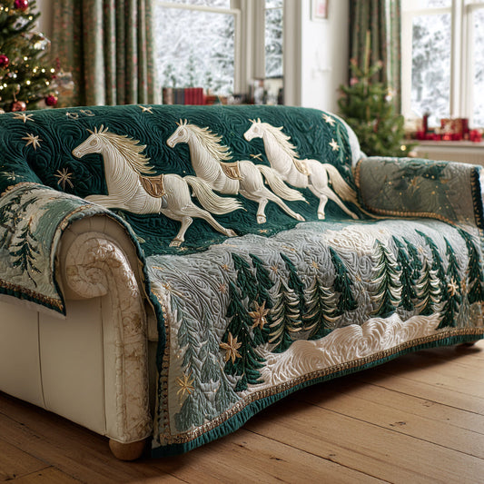 Emerald Horse Trail Quilted Sofa Cover NCU0HH1605