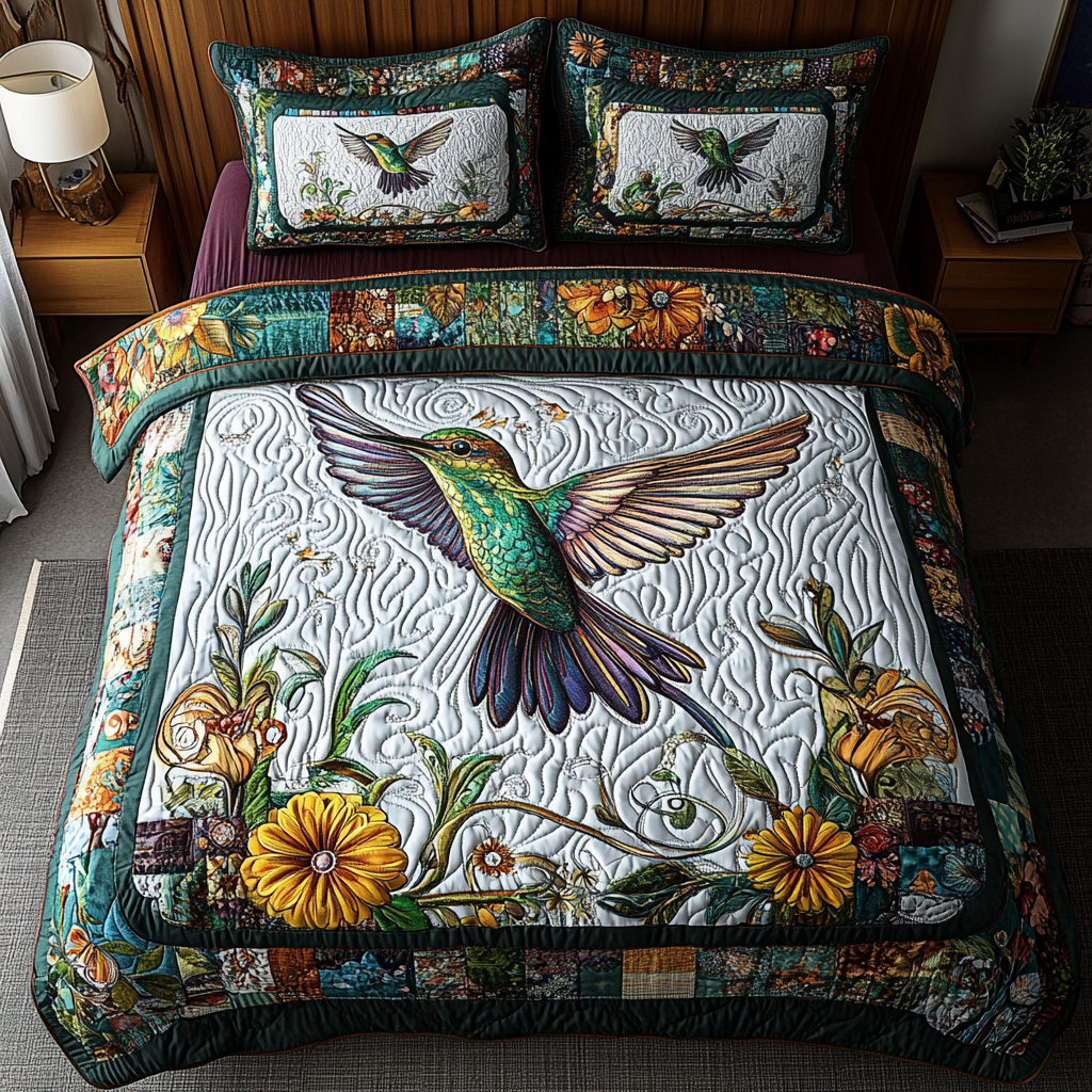 Emerald Hover 3-Piece Quilted Bedding Set NCU0DK4890